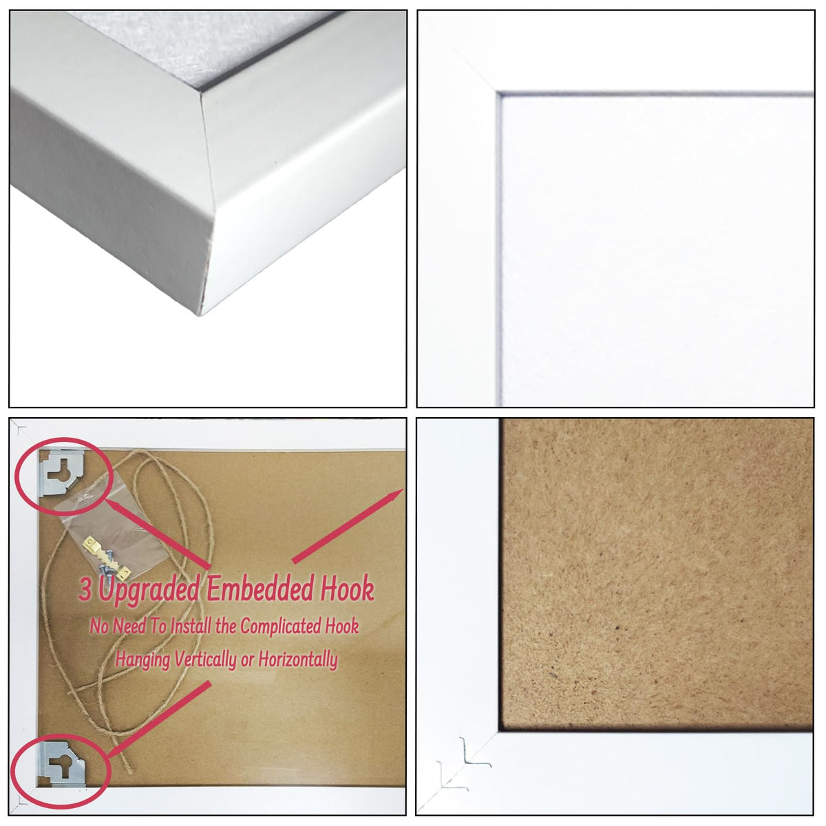 White Bulletin Board Cork Boards Vision Board with Felt, 23"x17" Small Display Pin Board for Walls