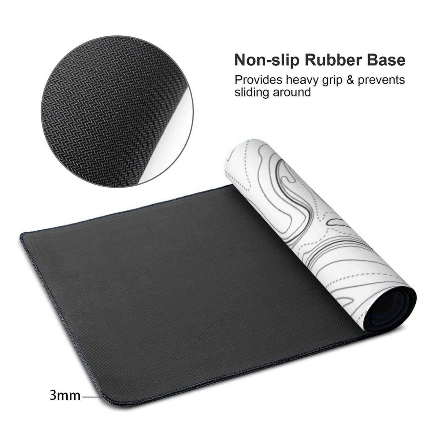 Topographic 3XL Huge Mouse Pad-Oversized (48''x24'') for Full Desk Gaming