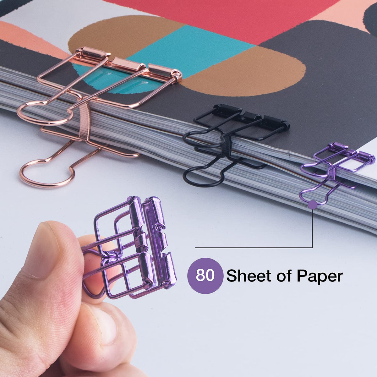 Multicolor Wire Binder Clips & Cute Paper Clips Assorted Size