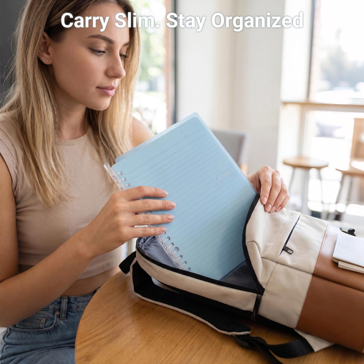 KOKUYO Campus Smart Ring Binders 3 Pack, A5 Binder Notebooks + 100 Campus Loose-Leaf Paper, 25