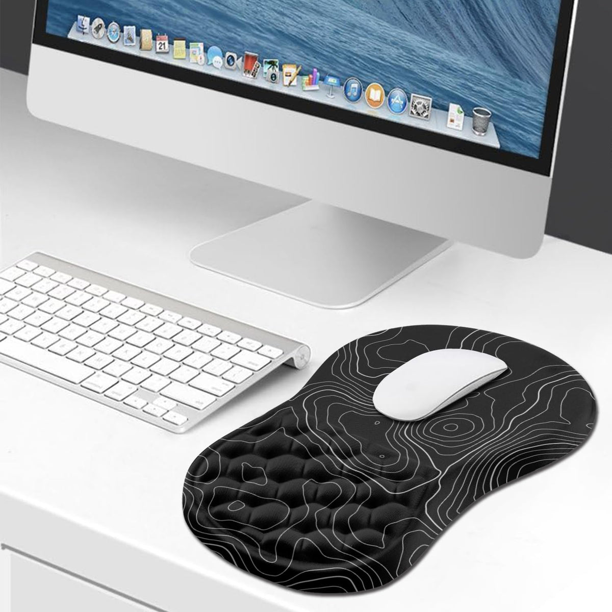 Hokafenle Ergonomic Mouse Pad Wrist Support, Wrist Rest Mousepad for Carpal Tunnel Pain Relief with