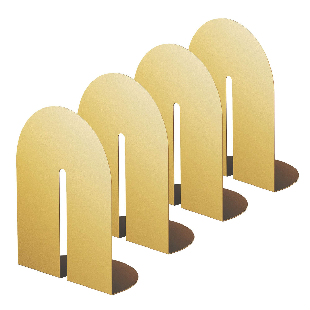 Ondeam Runway Gold Bookends for Books,2 Pair Metal Book Holders for Office Shelves Adults & Kids