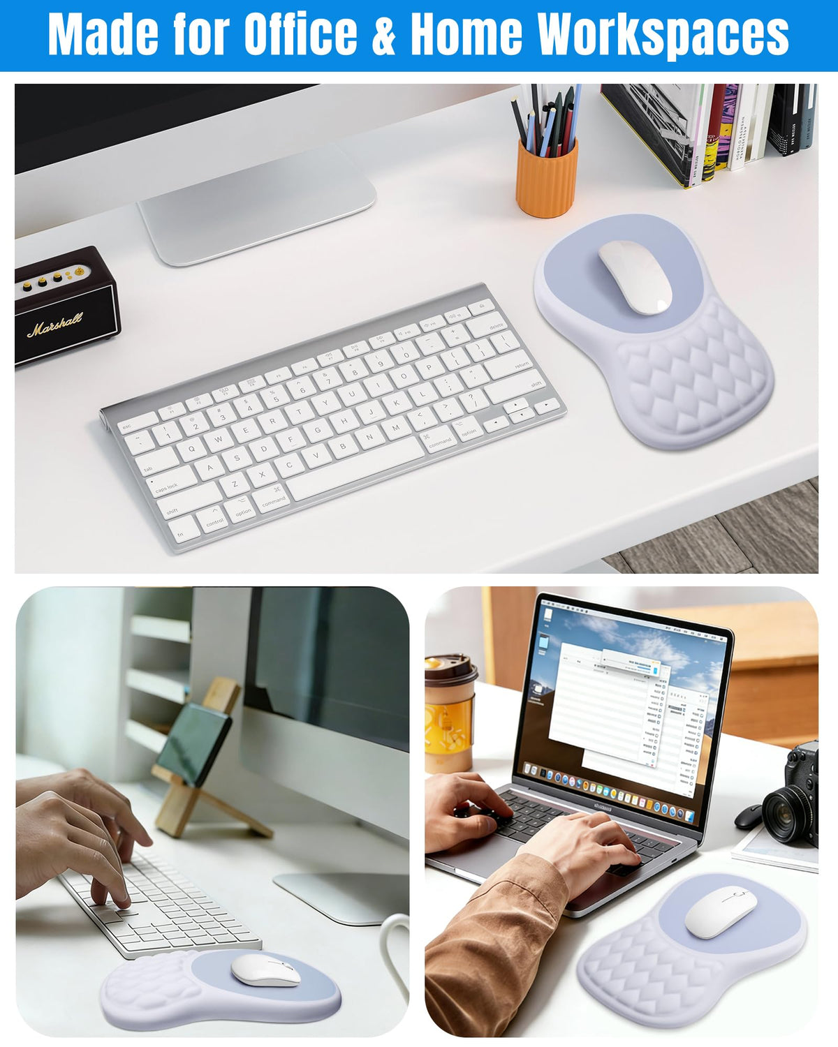 PVIPCZ Ergonomic Mouse Pad with Sloped Memory Foam Wrist Rest