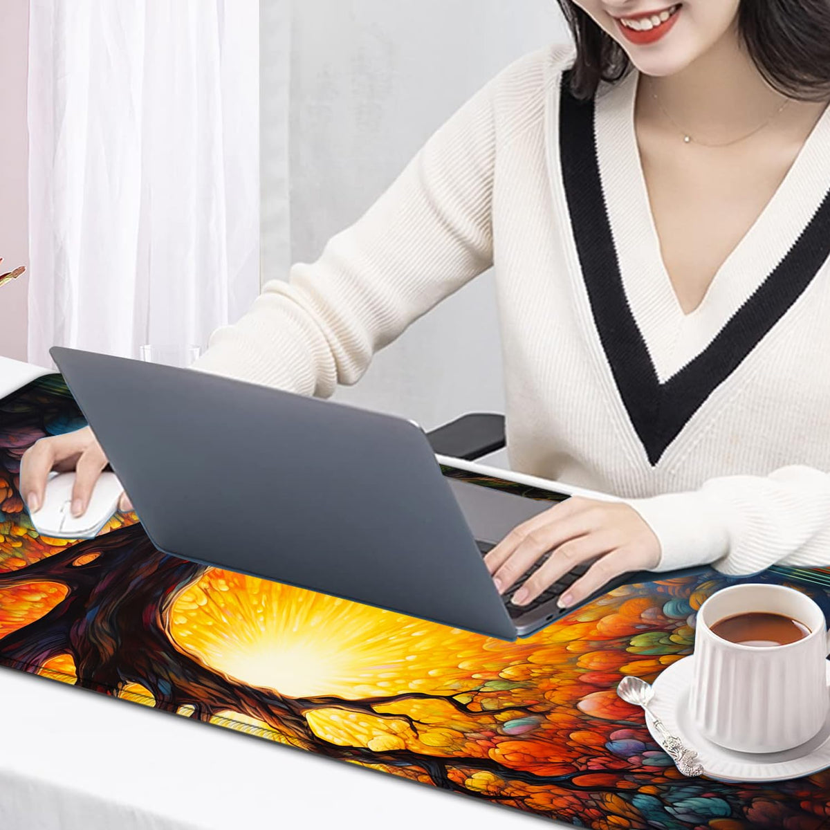 Large Mouse Pad, 31.5 x 11.8in Extended Gaming Mouse Pad with Stitched Edges,XXL Mousepad Protector