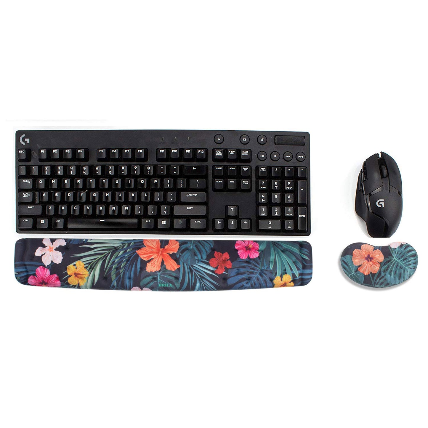 BRILA Memory Foam Mouse & Keyboard Wrist Rest Support Pad Cushion Set for Computer, Laptop, Office