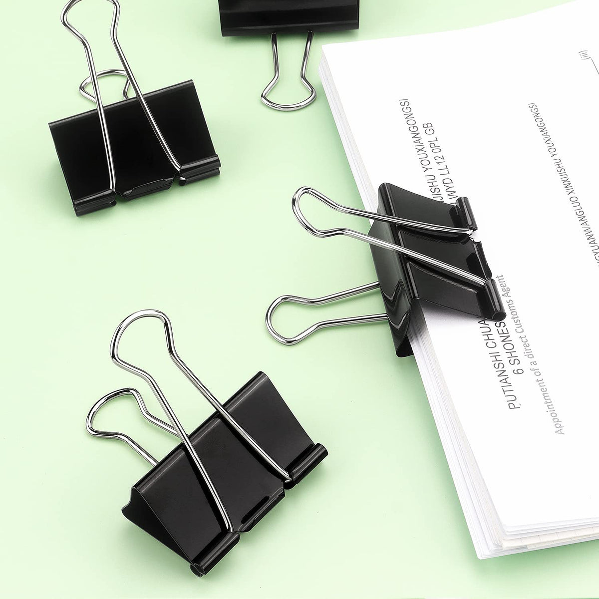 ZZTX 12 Pack Large Binder Clips 1.6 Inches Black
