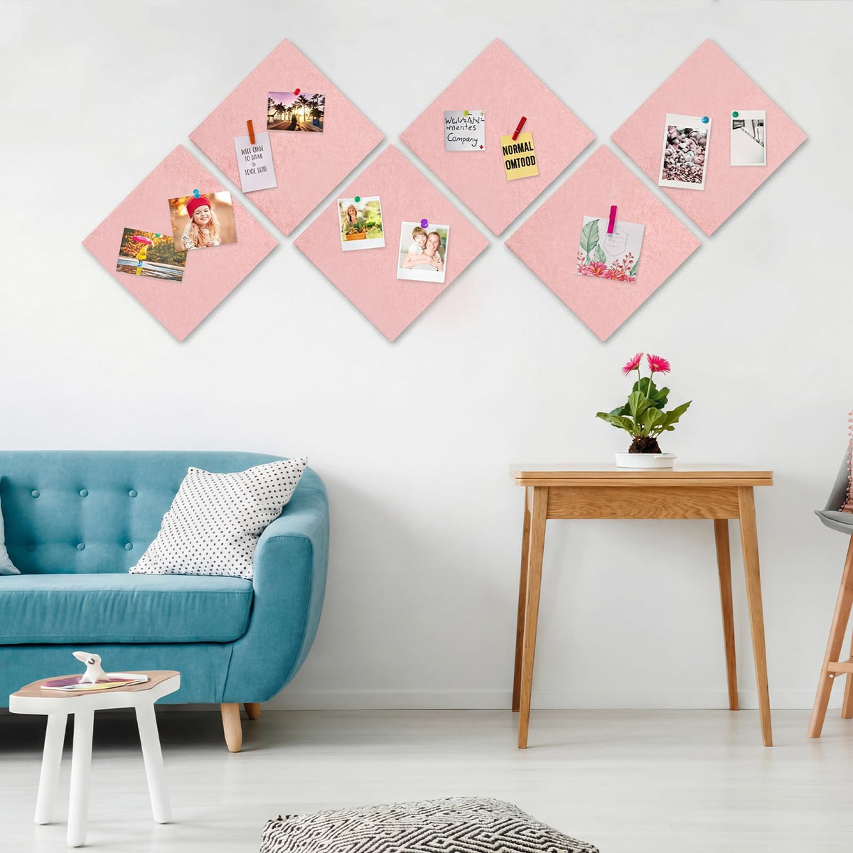 Large Cork Board 36" x 24", 6 Pack Felt Bulletin Board, Pin Boards