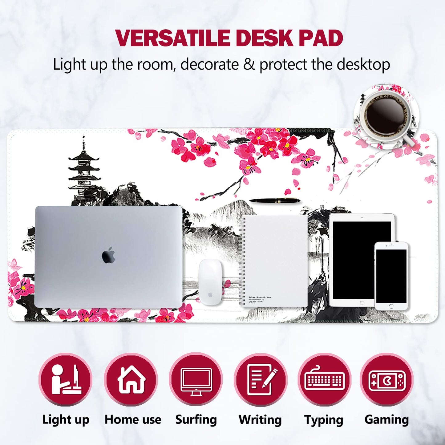AIMSA Extended Gaming Mouse Pad, XL Large Keyboard Mouse Mat Desk Pad with Stitched Edges, Durable