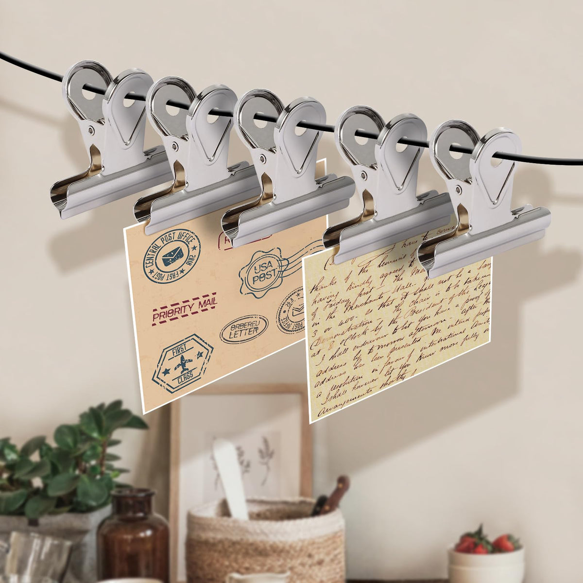SIAMESE Bulldog Clips, 4 Pcs Binder Clips for Office & Kitchen, Multi-Purpose Binder and Food Bag