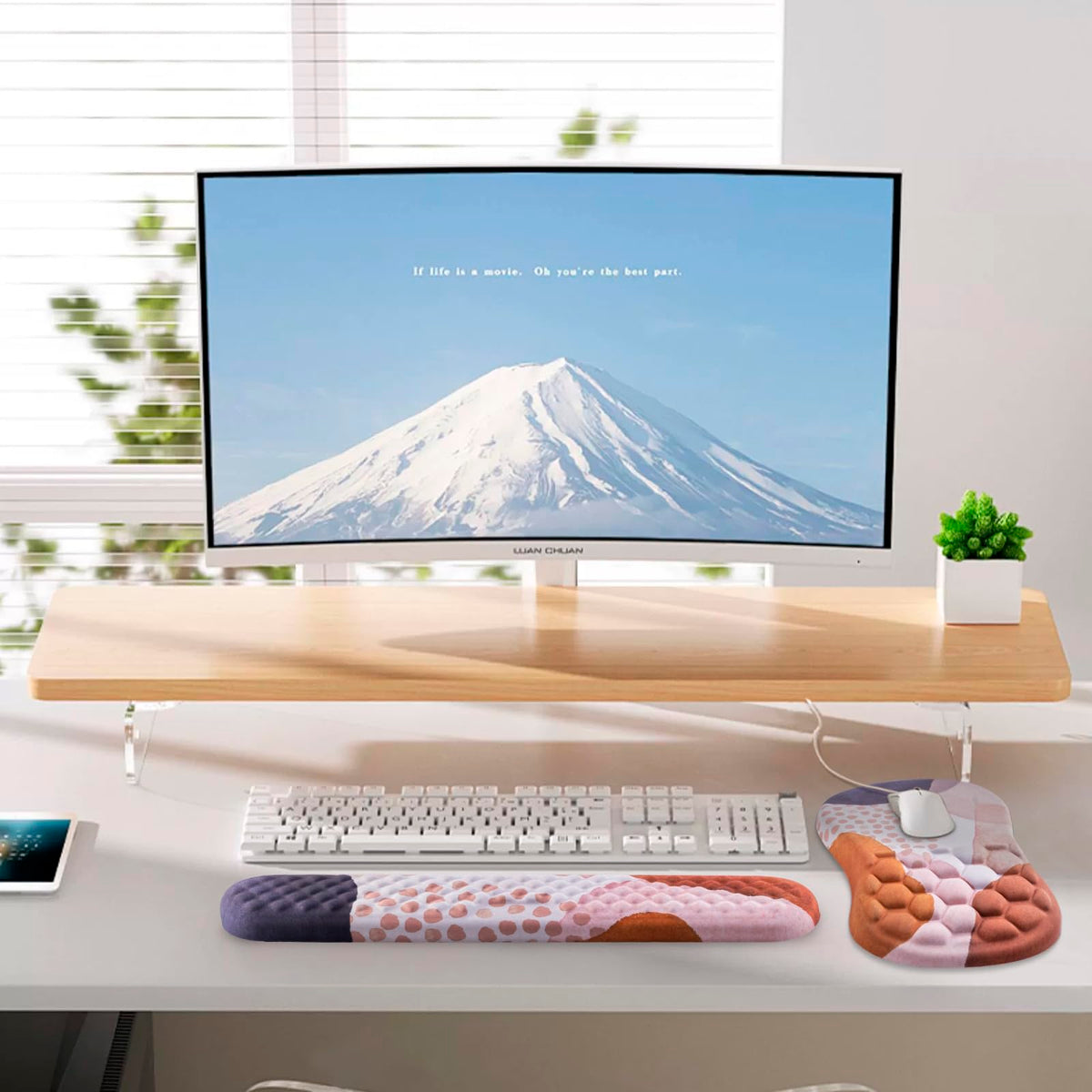 Laokiiy Ergonomic Mouse Pad & Keyboard Wrist Rest Set, Memory Foam
