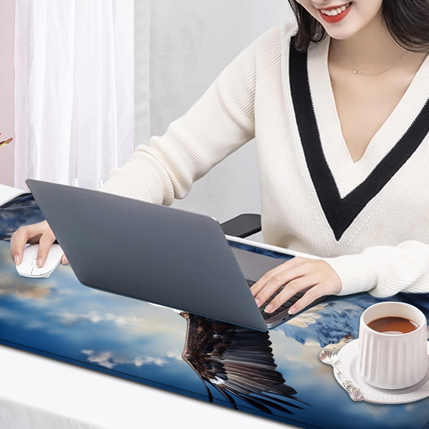 Large Mouse Pad, 31.5 x 11.8in Extended Gaming Mouse Pad with Stitched Edges, XXL Mousepad