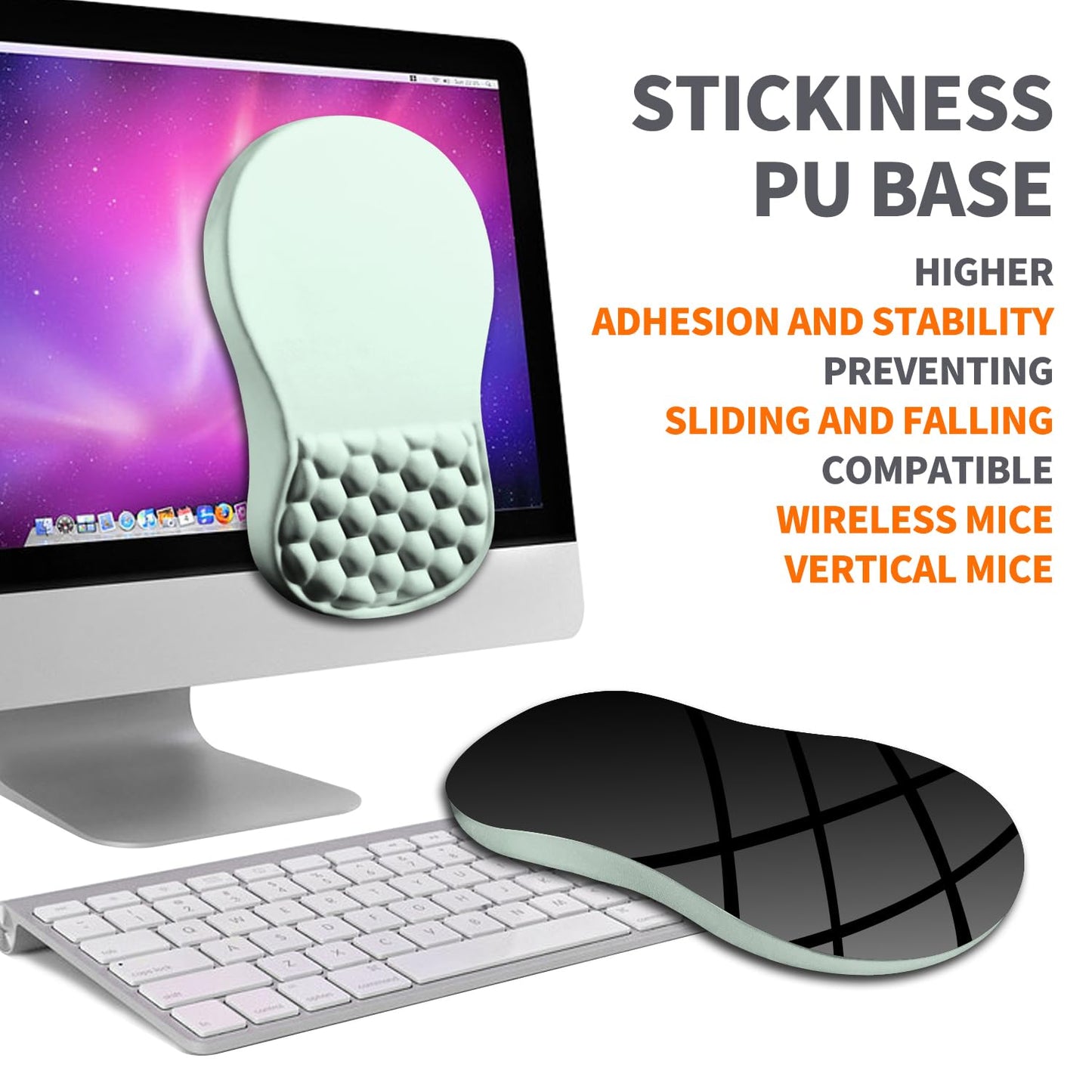 Armanza Ergonomic Joint Wrist Support Mouse Pad with Memory Foam Cushion Massage Bump, Carpal