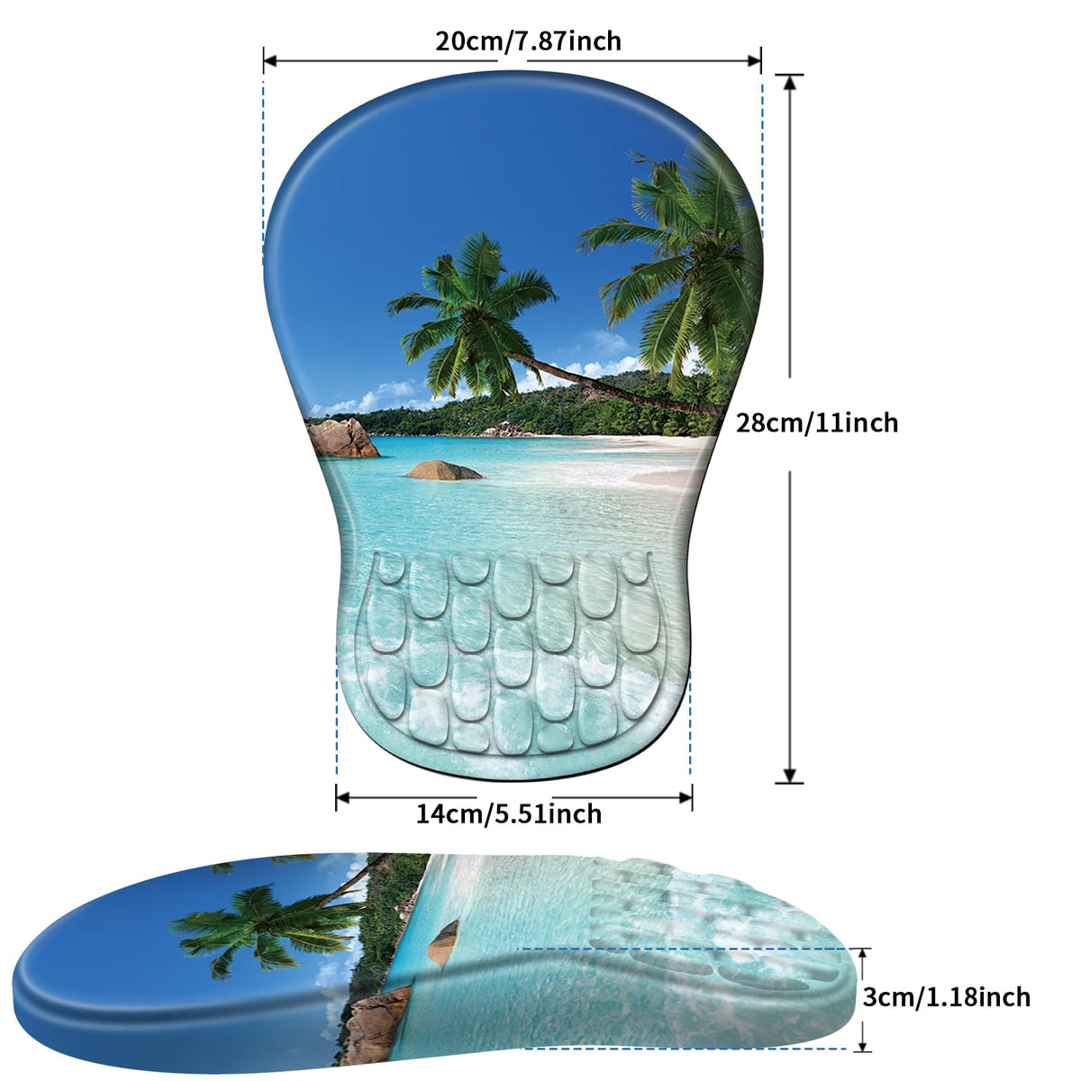 YIWEI Ergonomic Mouse Pad with Wrist Rest for Carpal Tunnel Pain Relief
