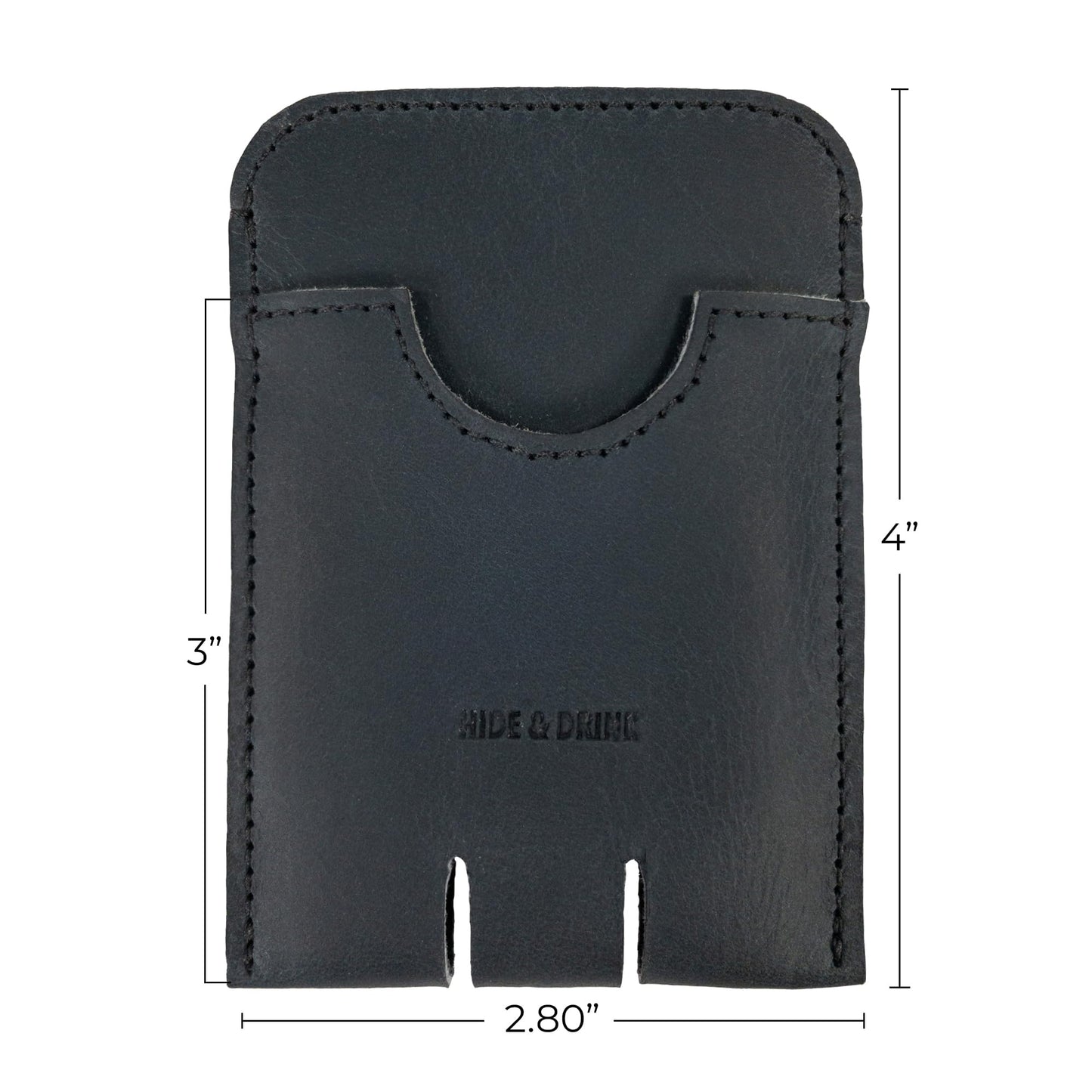 Hide & Drink, Business Push Card Holder, Minimalist Cash Organizer Handmade from Full Grain Leather