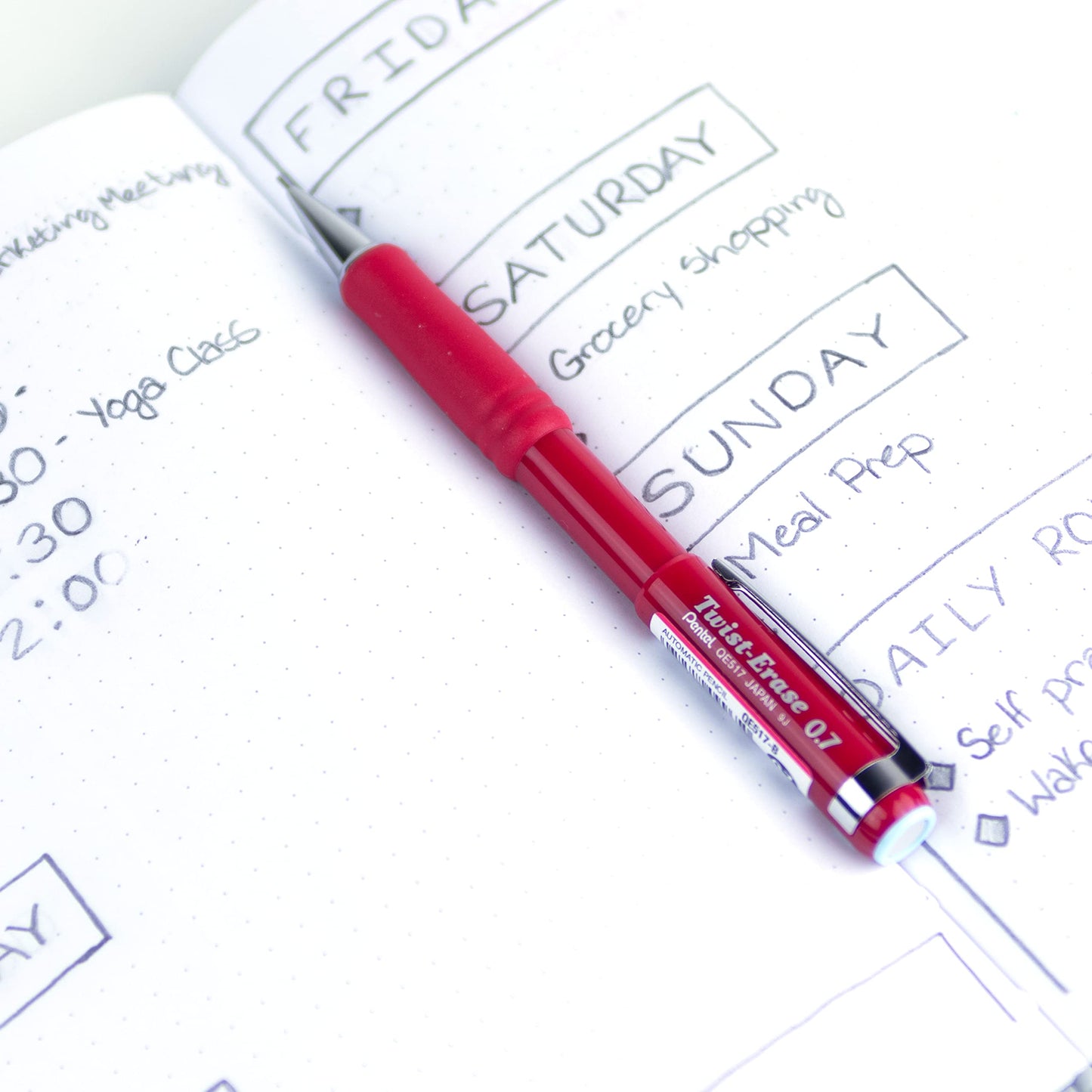 Pentel Twist-Erase III Mechanical Pencil (0.7mm), Red Barrel