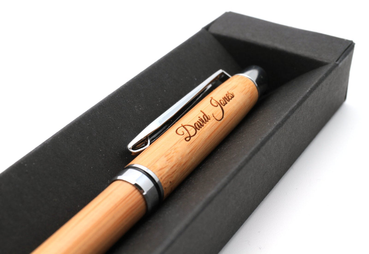 CustomDesign.Shop Personalized Custom Bamboo Eco Pen + Gift Box | Design A Truly Unique Present |