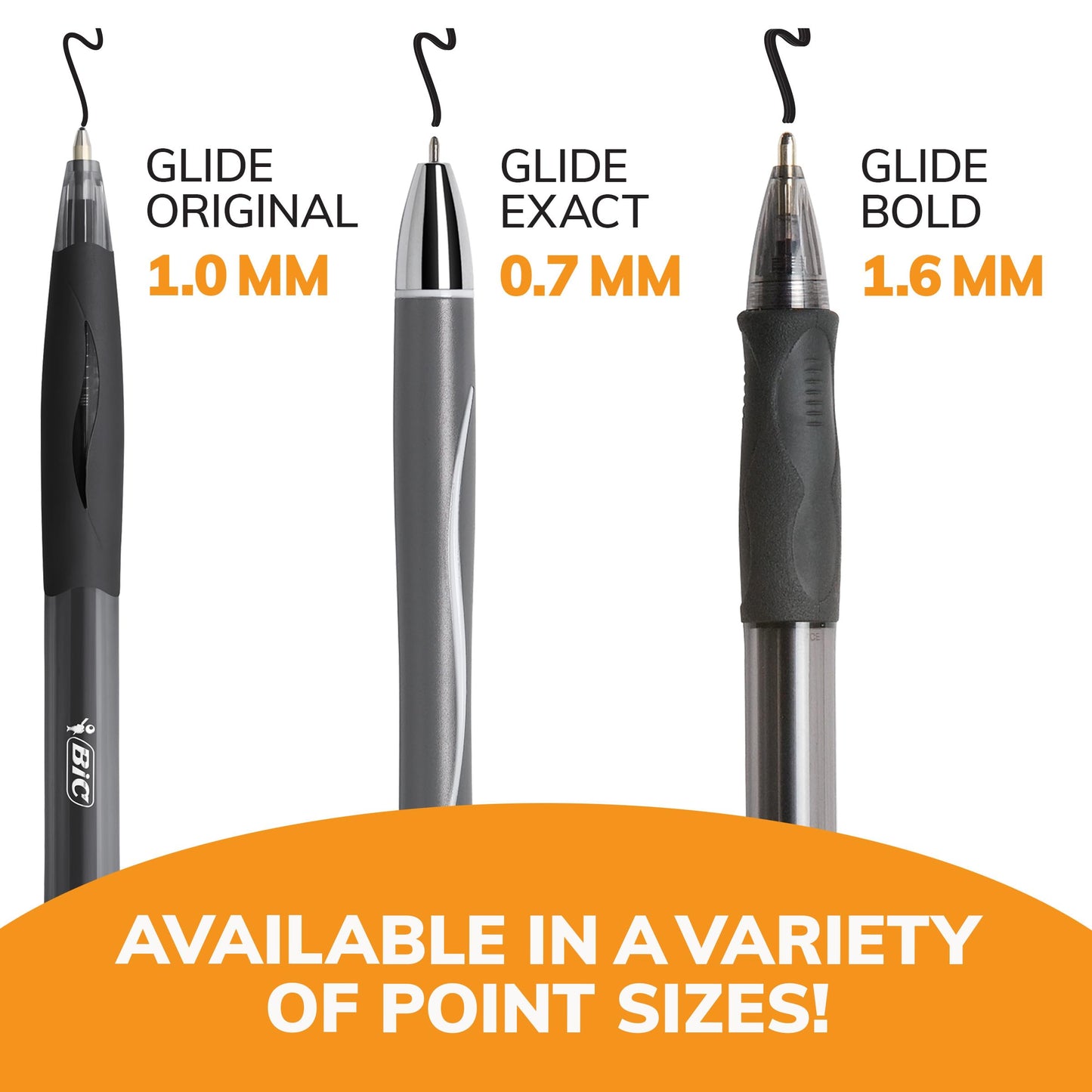 BIC Glide Exact Black Ballpoint Pens, Fine Point, 0.7mm, 12-Count