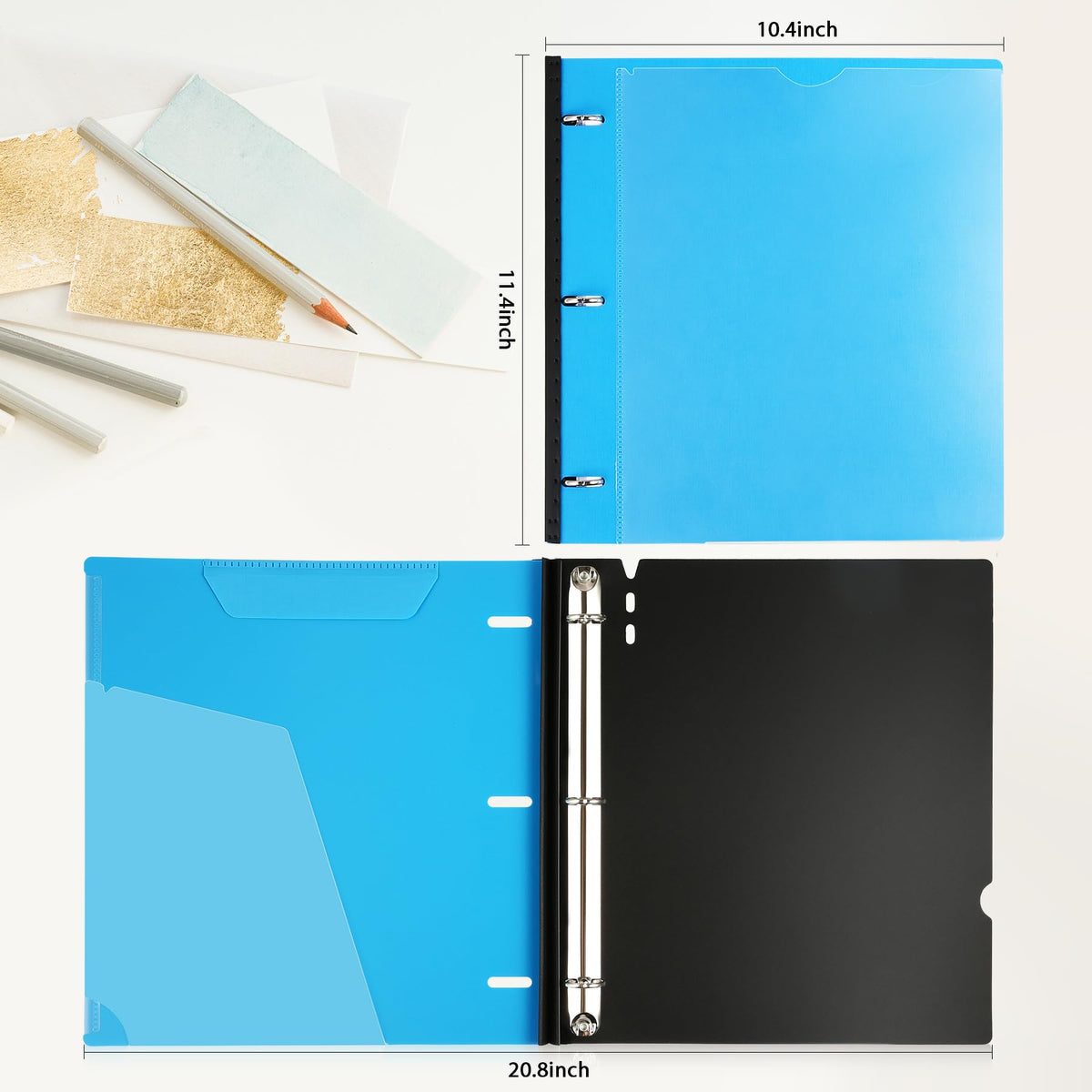 WOT I 12-Pack Telescoping 3 Ring Binder(0.75"), Expandable Flexible Binder - Patented Design for
