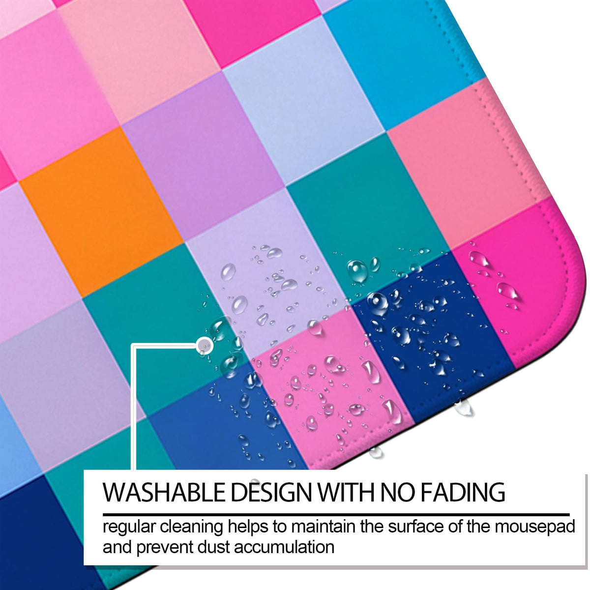 JIANG100 Retro Coloful Checkered Gaming Desk Mat, Extended Large Mouse Pad