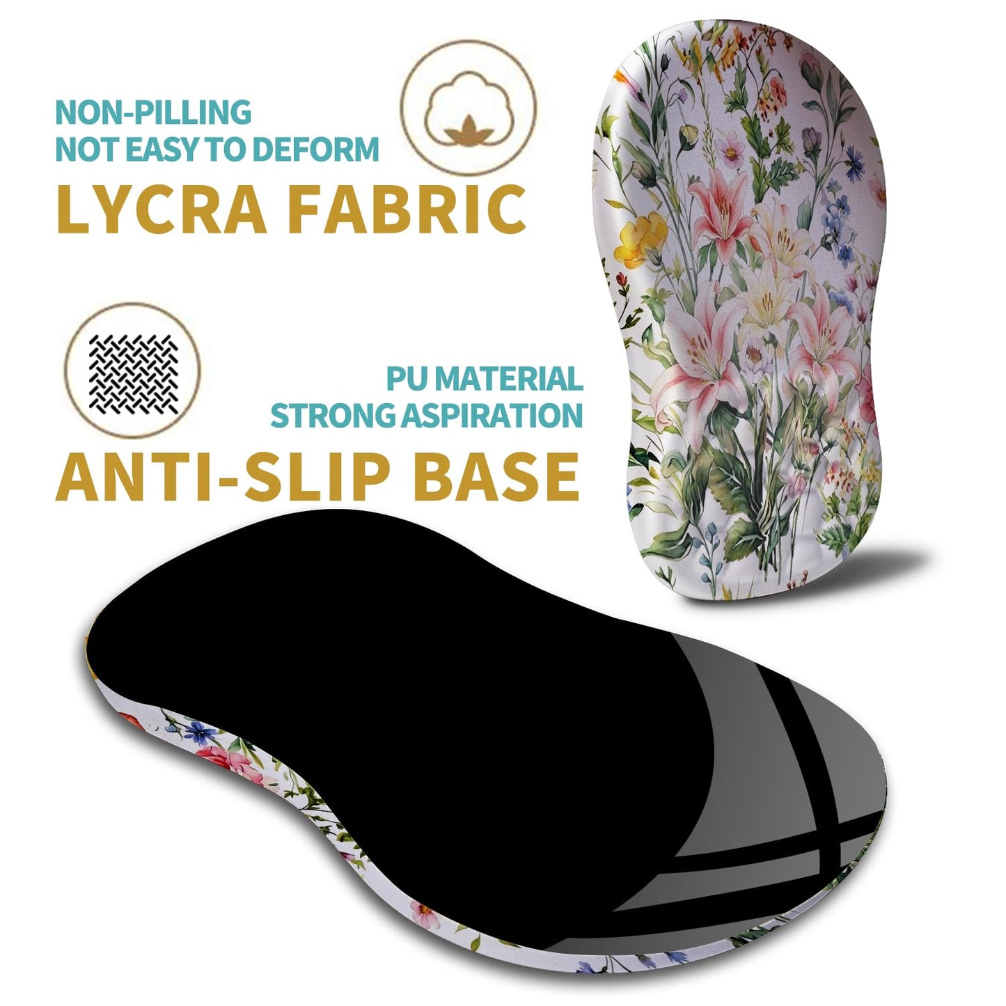 Hokafenle Ergonomic Mouse Pad Wrist Support with Massage Design, Wrist Rest Pain Relief Mousepad