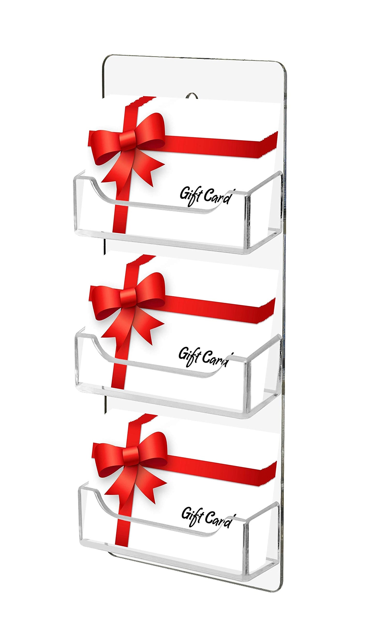 Marketing Holders 6 Pack Wall Business Card Holder with Hanging Hardware 3 Slot Rack for 3.5" x 2"