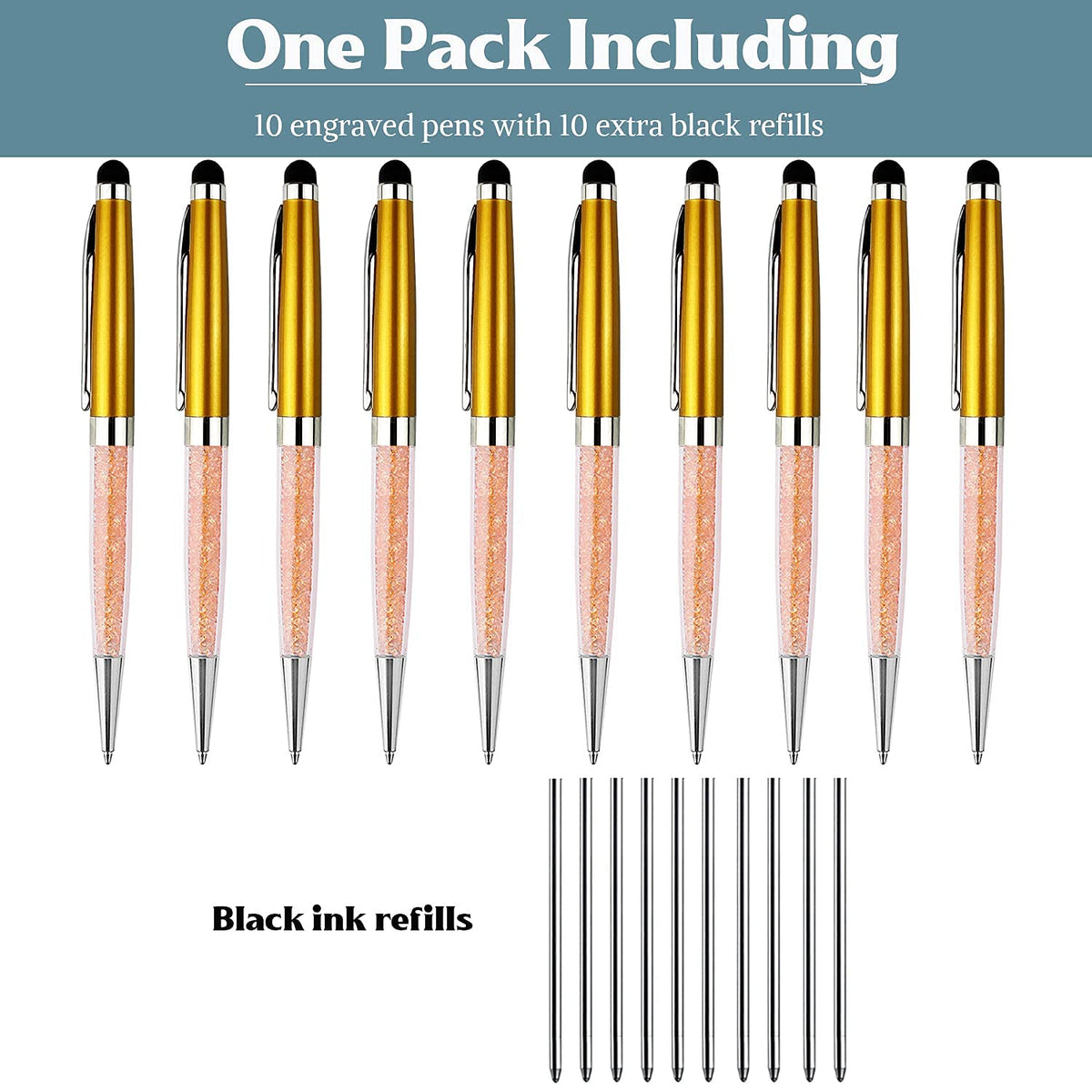 Personalized Fancy Pens with Stylus Tip - Gift for Business Men 10 Pens/Box