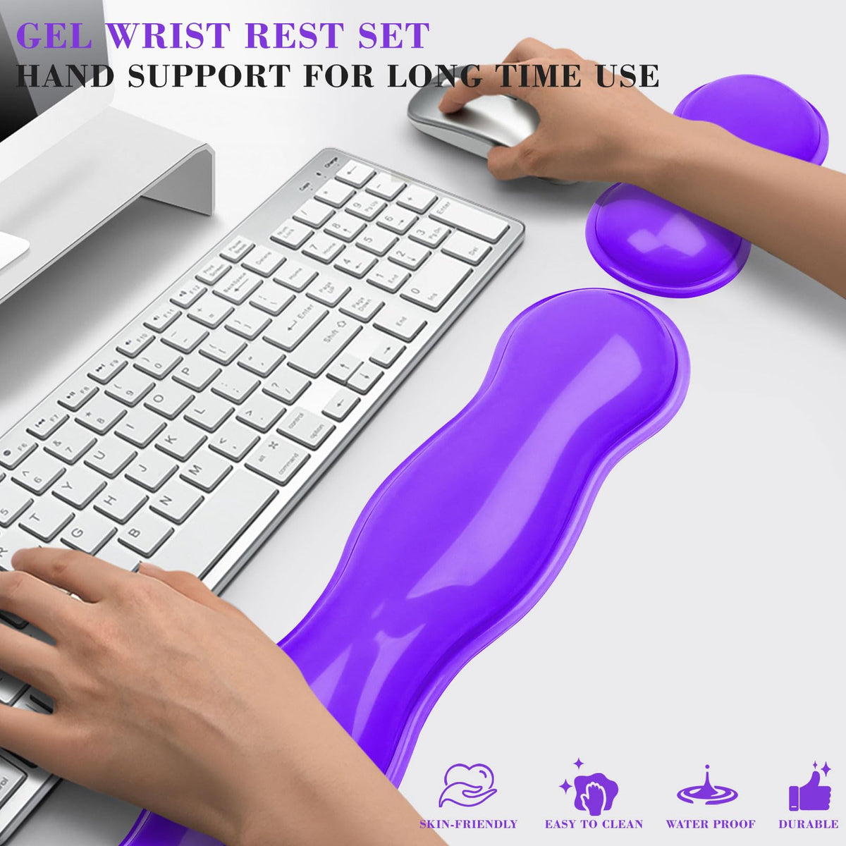 ABRONDA Gel Wrist Rest for Keyboard and Mouse, Wrist Rest for Keyboard, Mouse Wrist Support, Pain