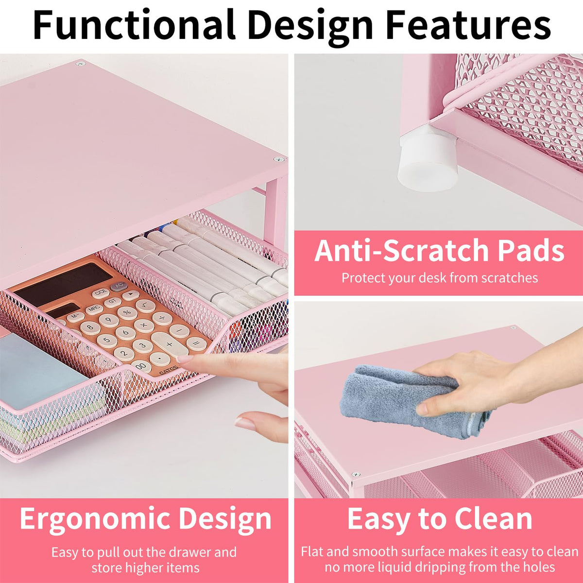 Gugsey Small Pink Laptop Stand for Desk, Monitor Stand, Office Desk Accessories, Computer Desktop
