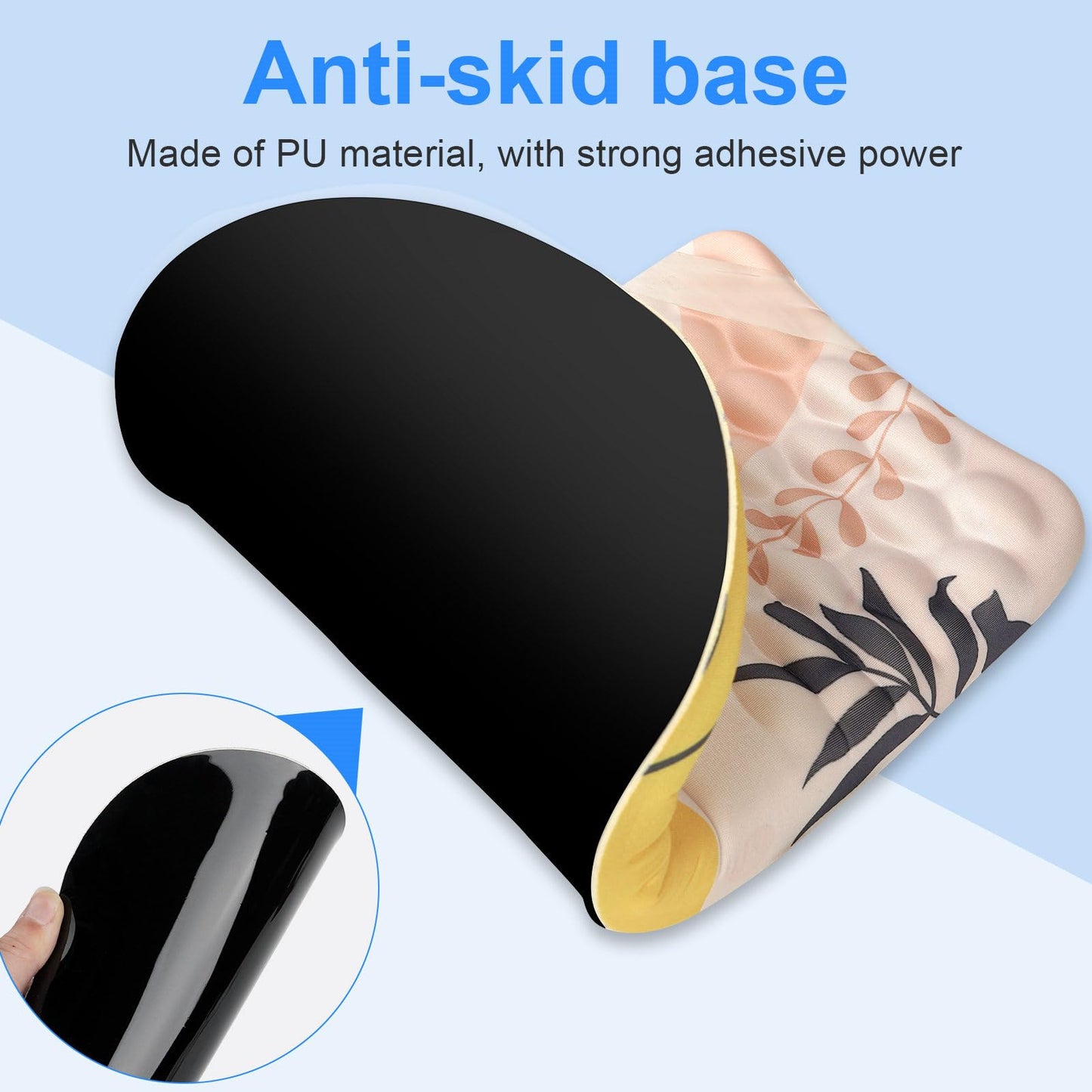 Ergonomic Wrist Mouse Pad with Massage Design, Wrist Rest Pain Relief Mousepad with Memory Foam