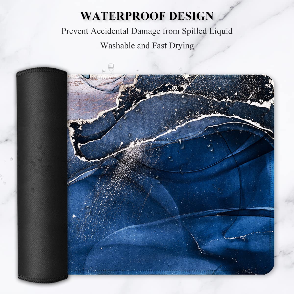 Auhoahsil Large Mouse Pad, XXL Desk Pad, Extened 35" x 15", Non-Slip Rubber Base, Stitched Edges