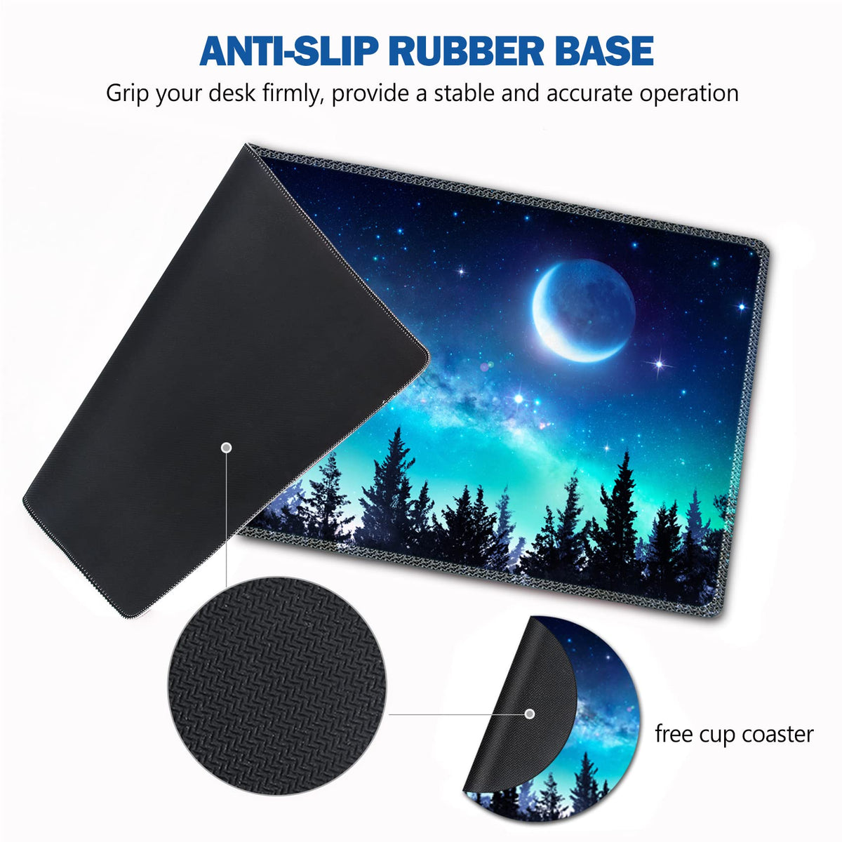 Large Gaming Mouse Pad, AIMSA Extended Mouse Pad with Stitched Edge, XL Keyboard Mouse Mat Non-Slip