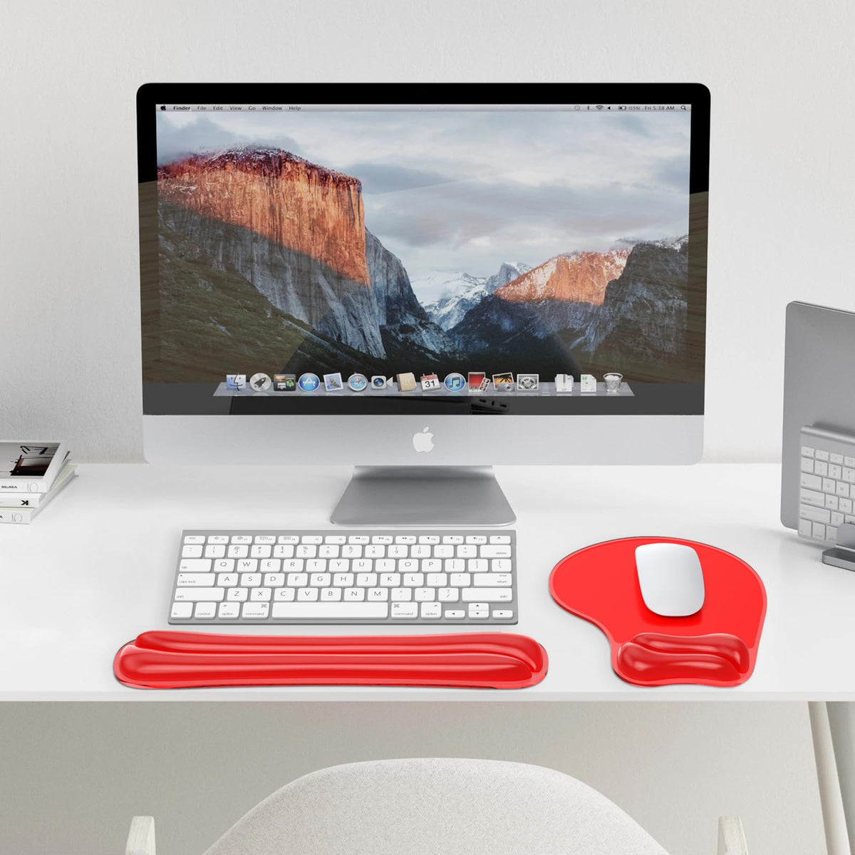 Laokiiy Gel Wrist Rest Mouse Pad Set, Ergonomic Support for Office Gaming