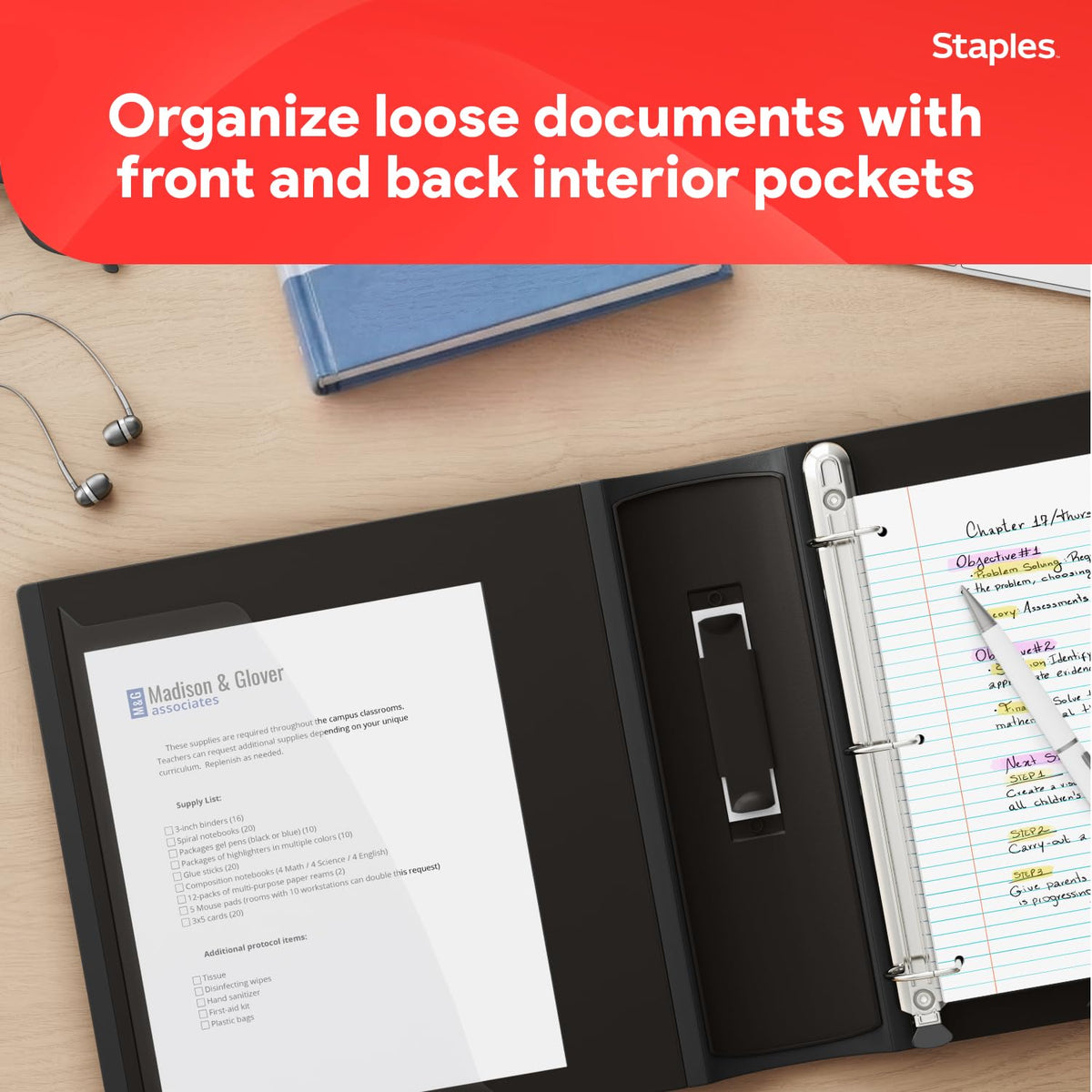 Staples Better Binder, 5 Inch D-Ring, Black, Reinforced Spine