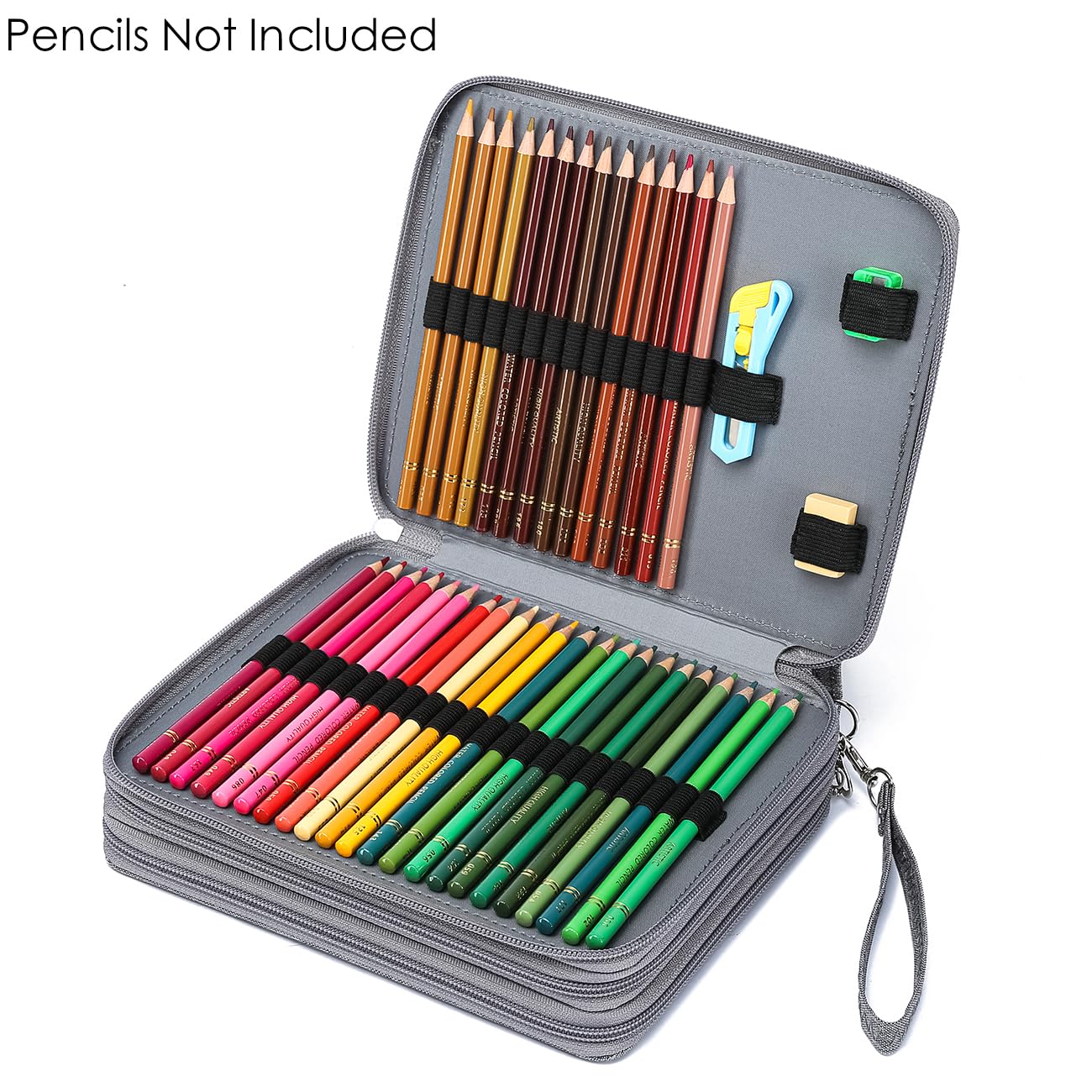 YOUNGCOL 120 Slots Colored Pencil Case Holder Large Capacity Color pencil organizer Storage (Gray)