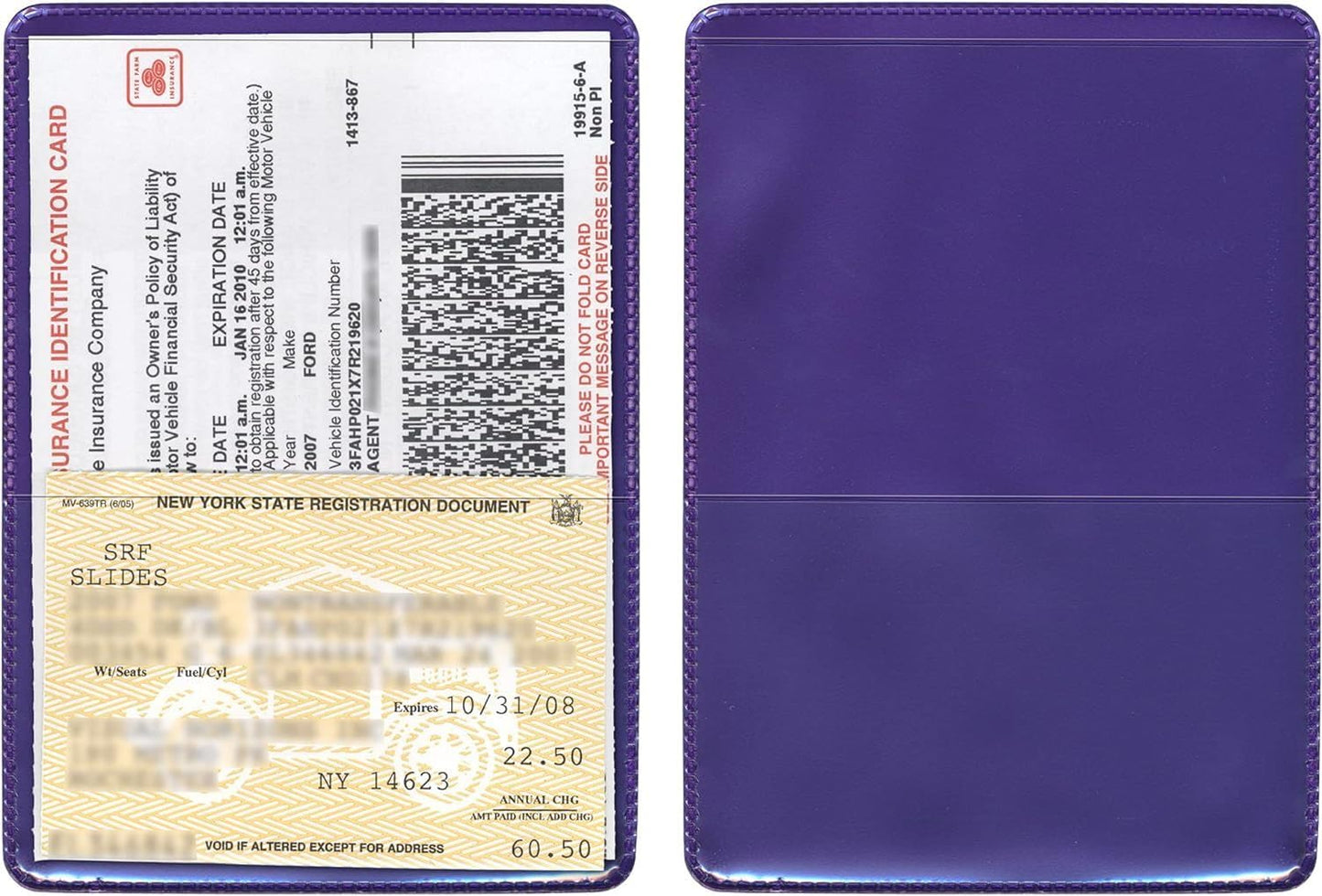 StoreSMART® - Metallic Purple-Back Auto Insurance & ID Card Holders - 20 Pack - RFS20-MP20