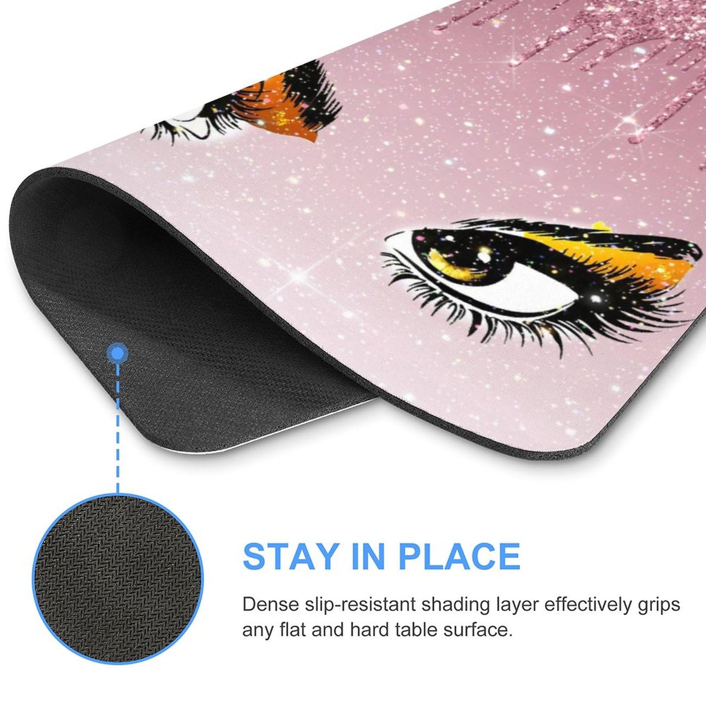 Mouse Pad Bling Diamond Glitter Sparkle Rose Gold Mousepad Hot Pink Mouse Pad, Bling Desk