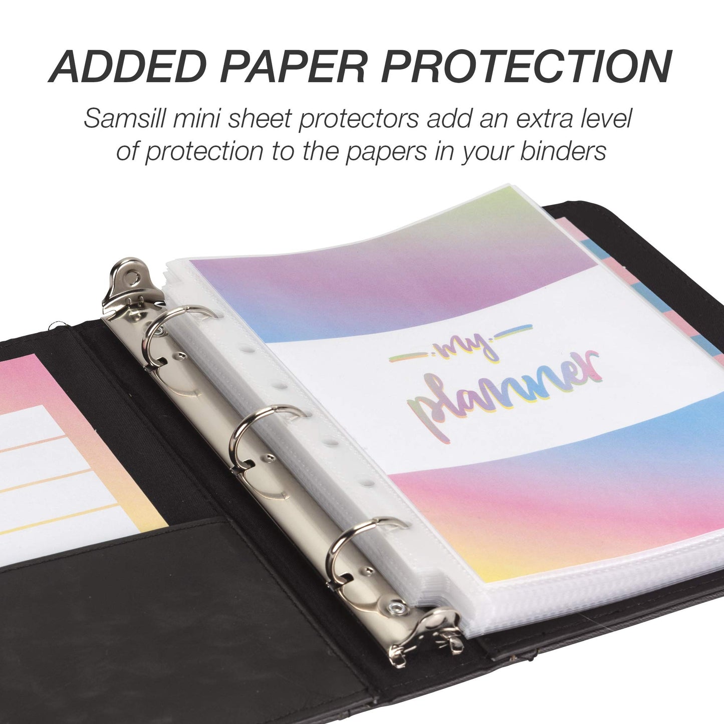 Samsill Vintage Leather Mini 3 Ring Binder 1 Inch Round Ring (Holds 200 Sheets), 5.5 x 8.5 Inch