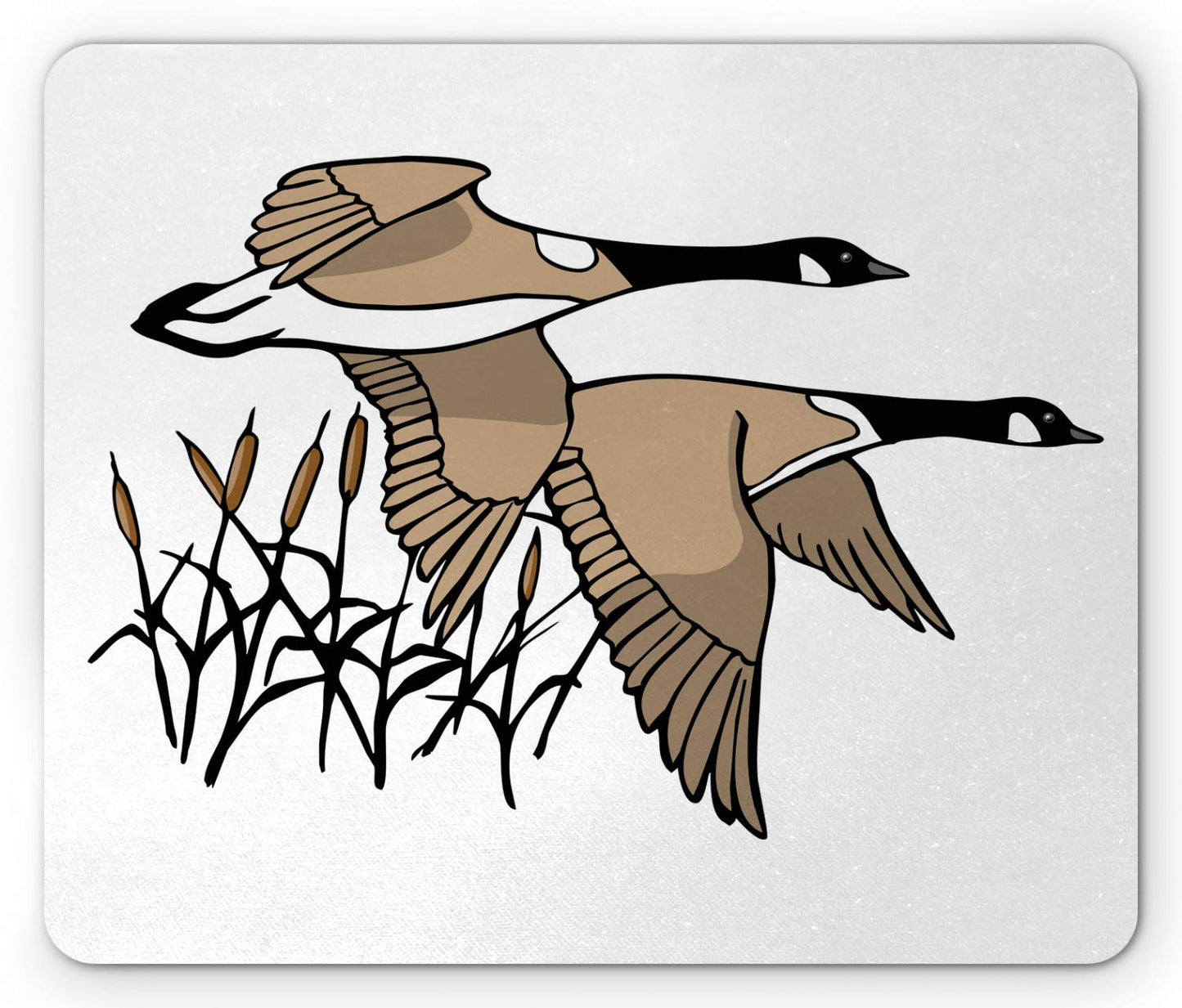 Lunarable Goose Mouse Pad, Nature Migration Animal Themed Canadian Geese Flying Over Twigs