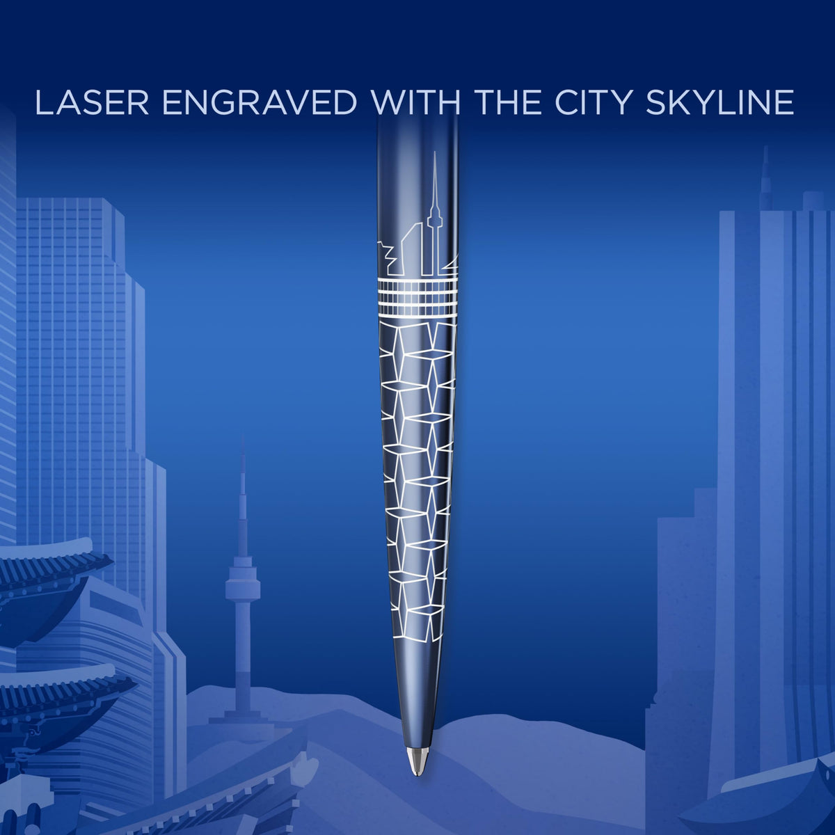 Parker Jotter Ballpoint Pen | Special Edition | Seoul Blue with Chrome Trim | Medium Point | Blue