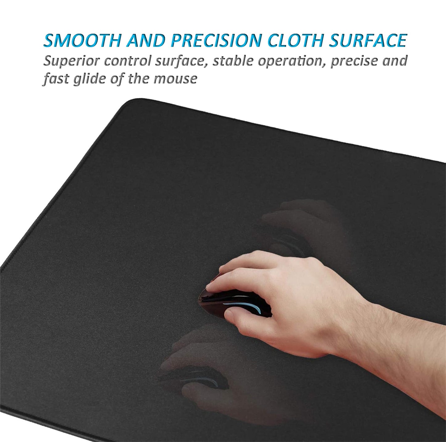 LL-COEUR XXL Black Mouse Pad Gaming Keyboard Mat Laptop Office Desk Mat (43.3" x 21.6" x 0.12")
