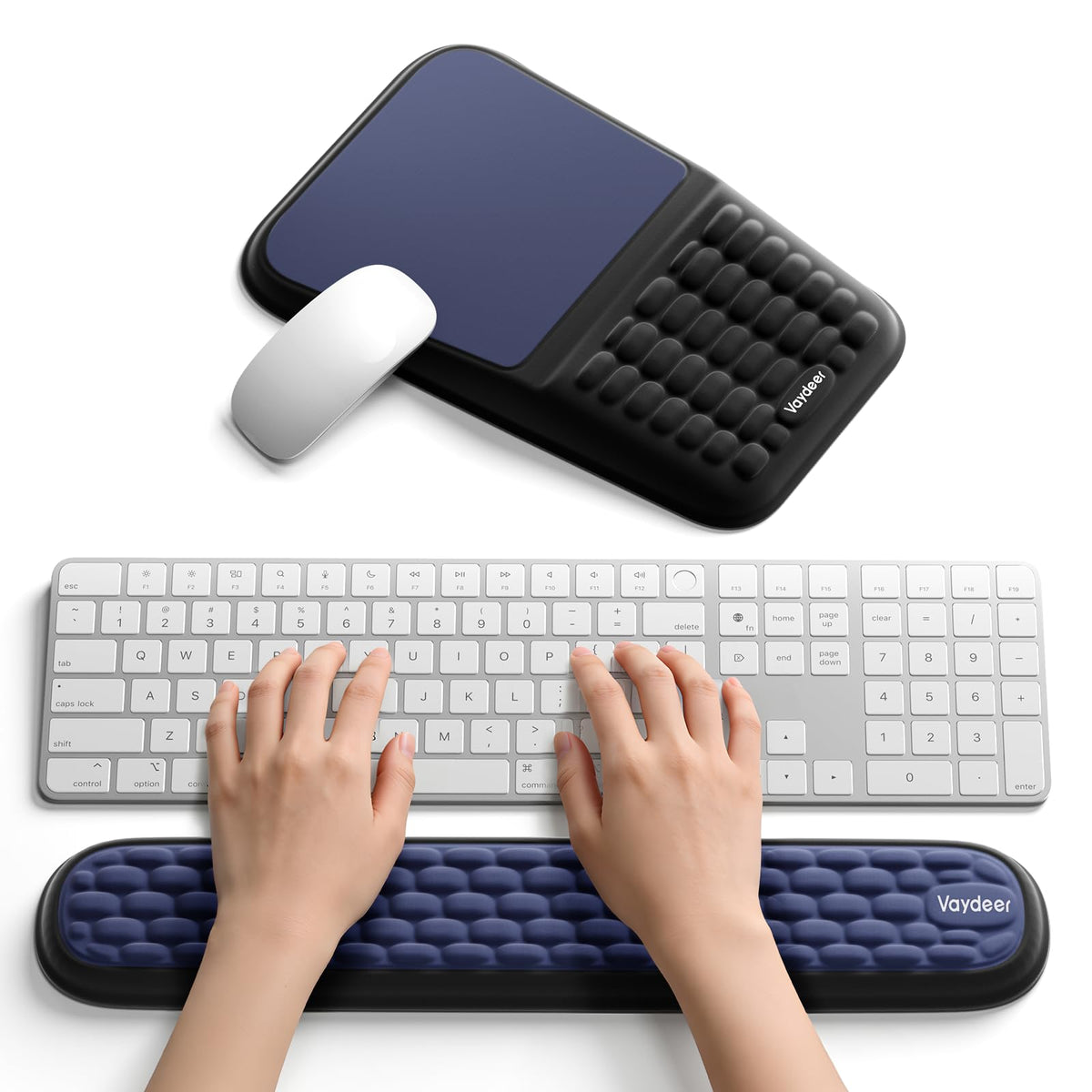 2-in-1 Keyboard & Mouse Wrist Rest Set – Ergonomic Pain-Relief Support, Memory Foam Wrist Cushion