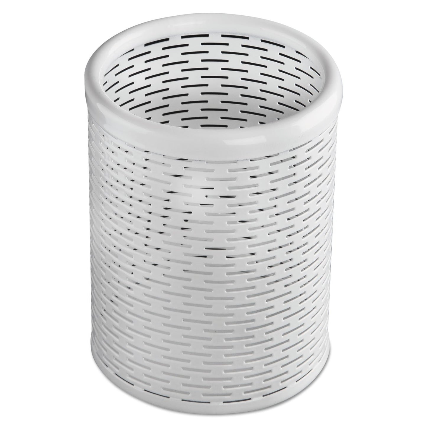 Artistic Urban Collection Punched Metal Pencil Cup, White (ART20005WH)