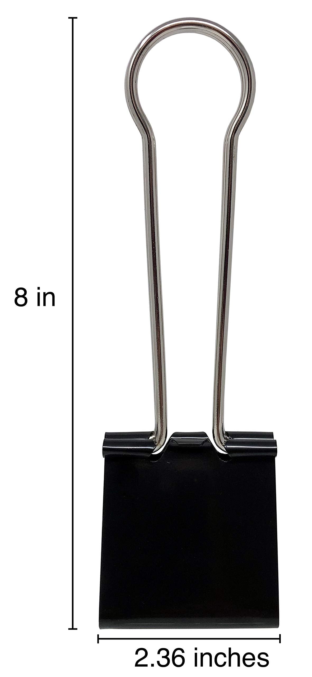 Clipco Binder Clips Jumbo Super Extra Large 2-1/3in Black (2-Pack)