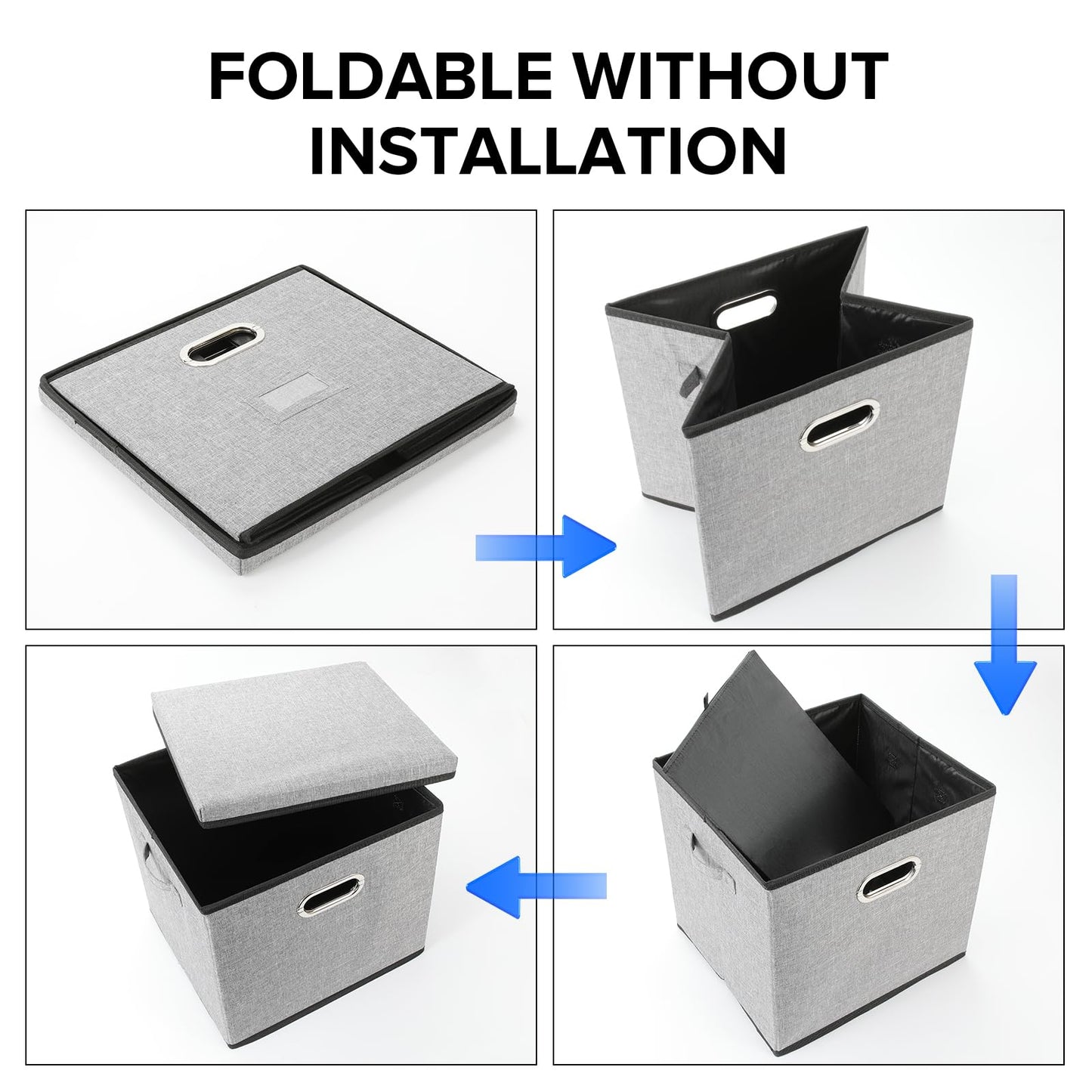 TARSUKA Vinyl Record Storage Box Hold 100+ 12" Albums Stackable LP Storage Bin with Lid Record