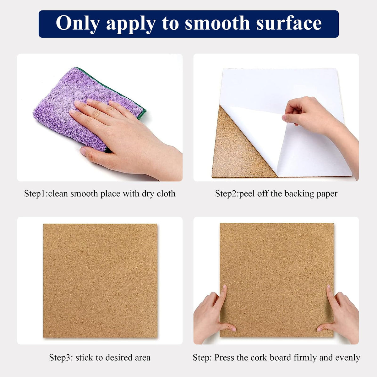 NACHLYNN Cork Board 6 Pack 12 x 12 Self-Adhesive Corkboards for Wall Square Bulletin Board with 100