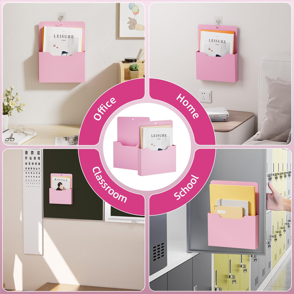 Marbrasse Magnetic File Holder - Magnetic Paper Holder, Pocket Organizer Office Supplies Storage