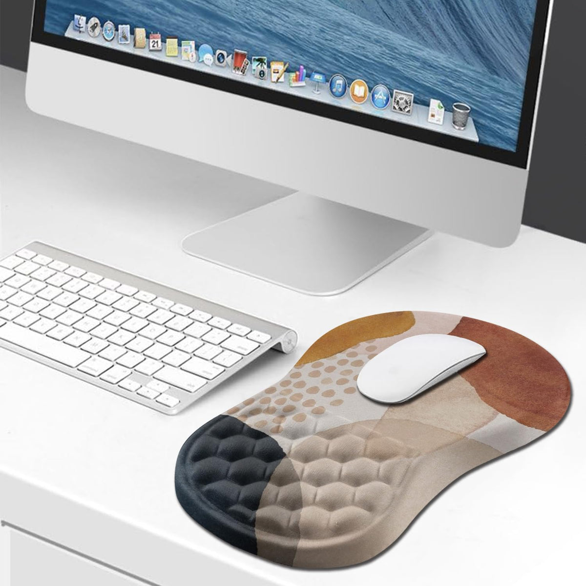 Hokafenle Ergonomic Mouse Pad Wrist Support, Wrist Rest Mousepad for Carpal Tunnel Pain Relief with