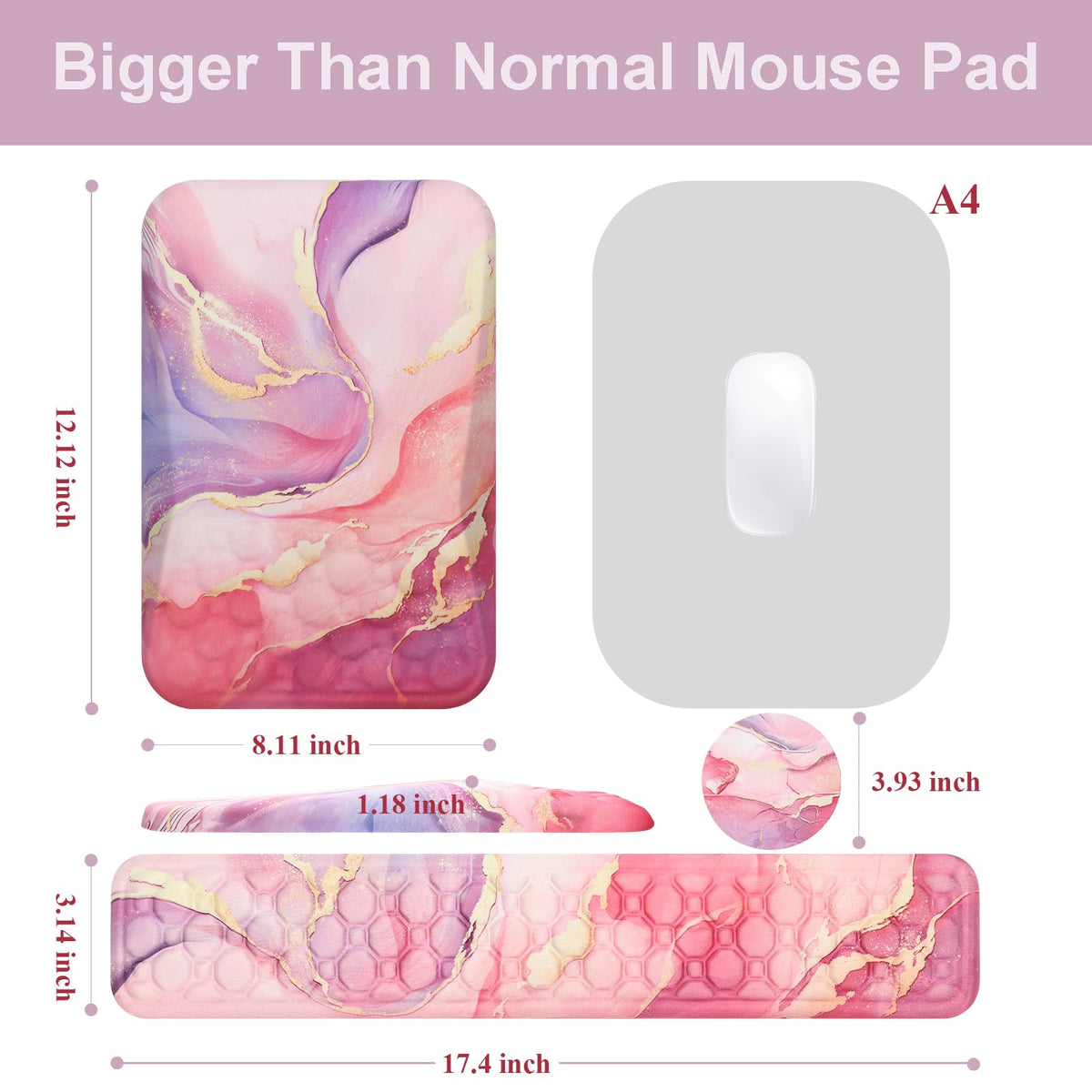 Ospelelf Ergonomic Mouse Pad and Keyboard Wrist Rest Support, Wrist Rest for Computer Keyboard