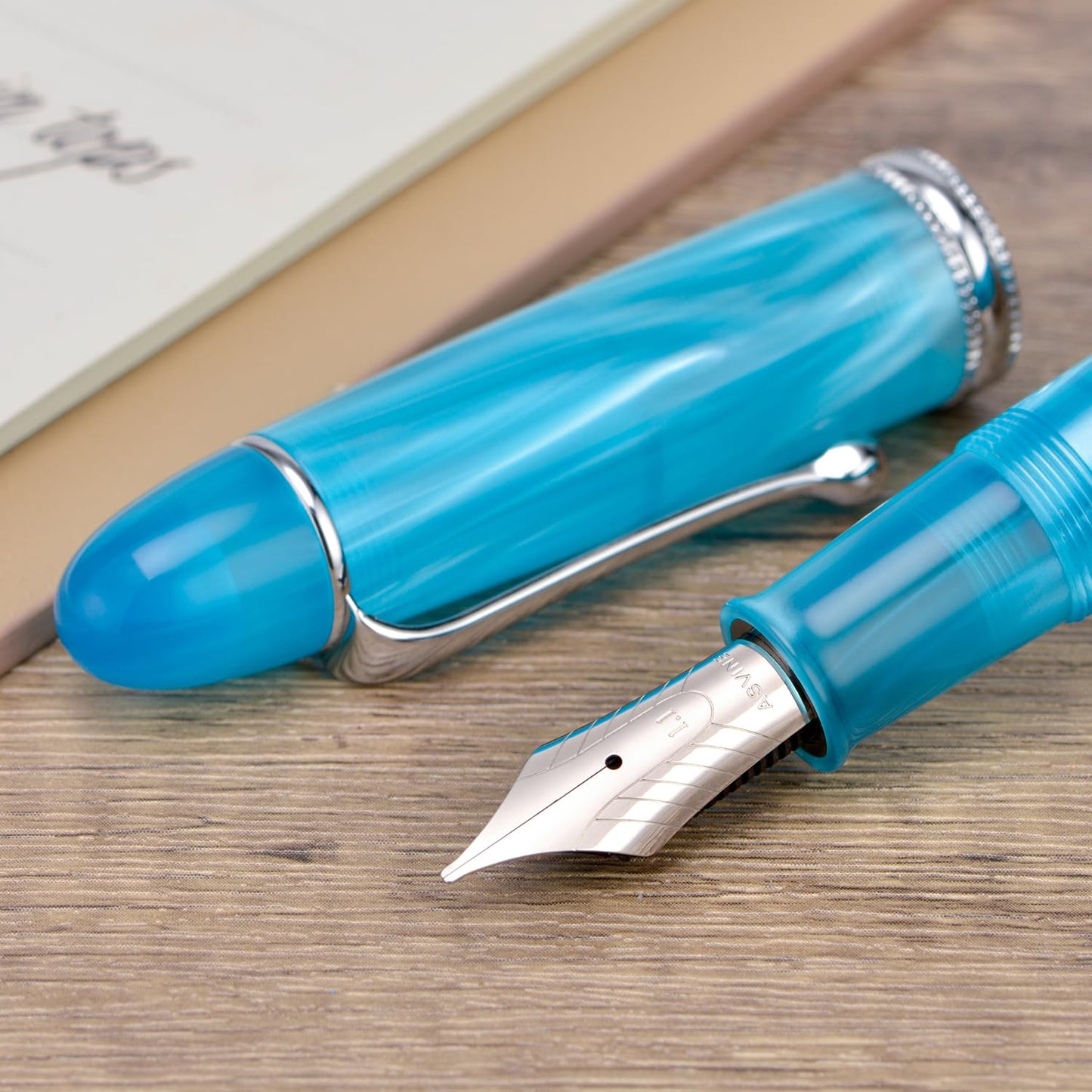 Asvine V800 Fountain Pen -Vacuum Filling System with Large Ink Capacity-Number 8 Stub Nib 1.1mm