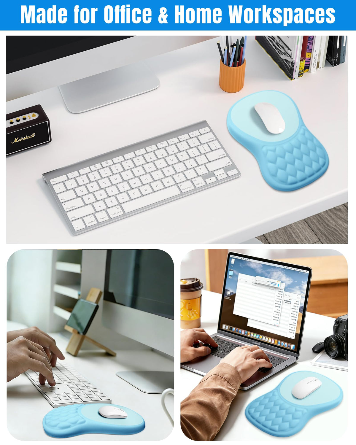 PVIPCZ Ergonomic Mouse Pad with Sloped Memory Foam Wrist Rest